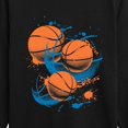 thumbnail image 3 of Instant Message - Paint Splatter Basketballs Long Sleeve Graphic T-Shirt, 3 of 6