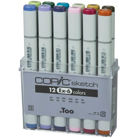 Copic Sketch Markers 12 Piece Set Ex 6