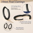 thumbnail image 5 of Suplight Silver Hoop Earrings for Women Men 8/10/12/14/16/18/20MM Small Huggie Hypoallergenic Nickel Free Christmas Jewelry Gift, 5 of 7