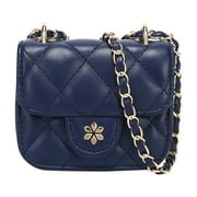 Daisy Rose Vegan leather Quilted Mini Cross Body Bag, Blue
