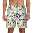 thumbnail image 2 of Picia Flowers Butterfly pattern Mens Swim Trunks with Compression Liner Stretch Beach Shorts Quick Dry with Zipper Pockets No-Chafing Board Shorts-XX-Large, 2 of 9