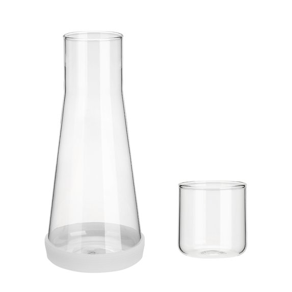 Clear Bedside Water Carafe Set With Tumbler Glass,Night Water Kettle Mouthwash Decanter For Nightstand