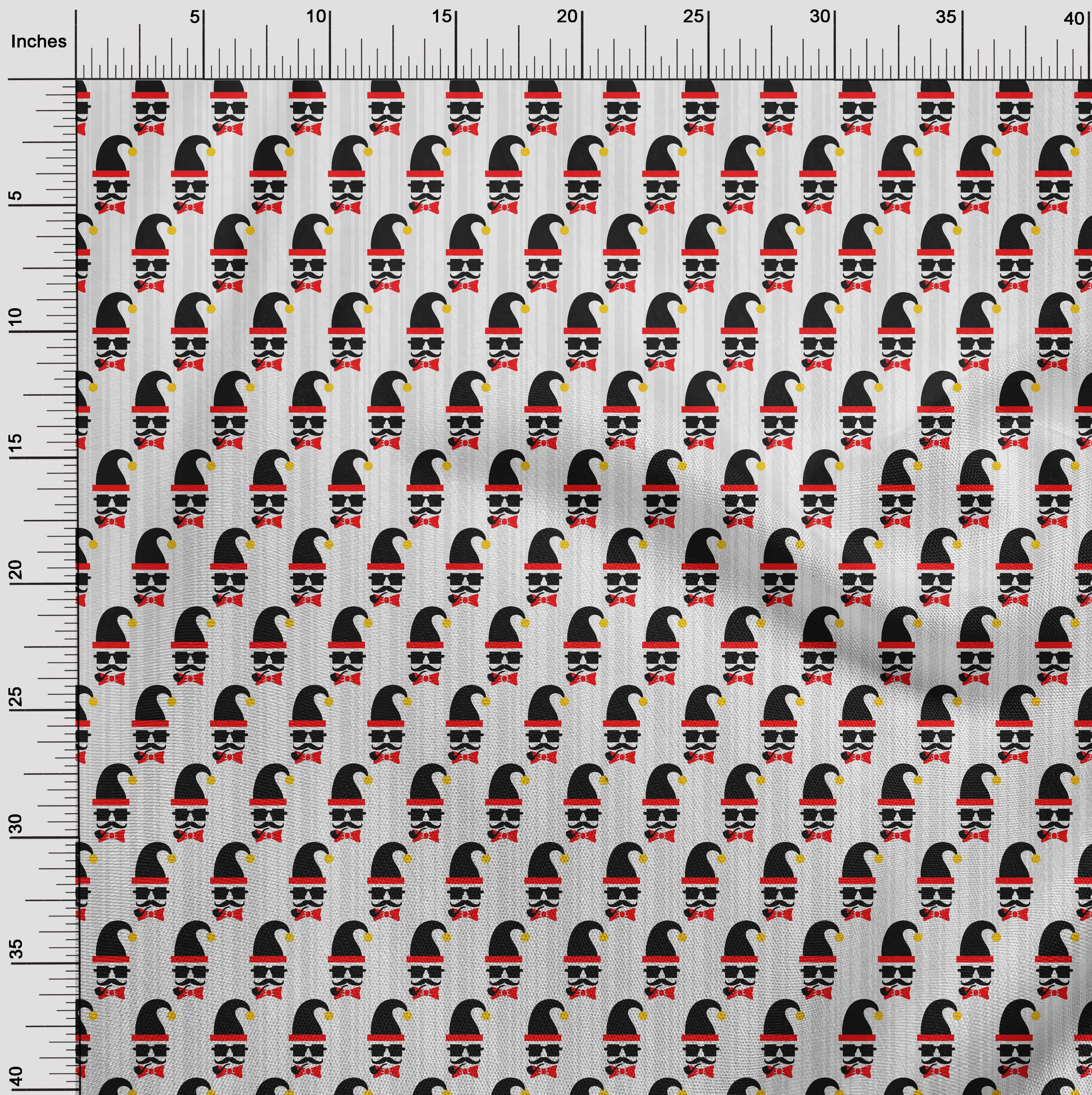 oneOone Polyester Lycra White Fabric Christmas Dress Material Fabric Print Fabric By The Yard 56 Inch Wide