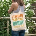 thumbnail image 2 of I Leveled Up to Daddy, Dad-To-Be Gamer, Pregancy Annoucement, Baby Shower, 12oz Canvas Tote Bag, 2 of 3