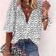 thumbnail image 2 of Blusa holgada de manga 3/4 con cuello en V y estampado floral para mujer Fridja  hj3084, 2 of 7