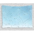 thumbnail image 1 of Farmhouse Decor Tapestry, Heart Shape Rain Droplets on Crystal Clear Window Glass Pure Love Valentines, Wall Hanging for Bedroom Living Room Dorm Decor, 80W X 60L Inches, Blue, by Ambesonne, 1 of 2