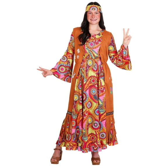 70s Woodstock Hippie Women's Costume Dress
