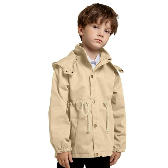 RMGVDSD Boys Rain Jackets Lightweight Hooded Autumn Windbreaker Jacket Kids Trench Coat For Boys Girls Raincoat Casual Outerwear Adorable Clothes 5-6 Years