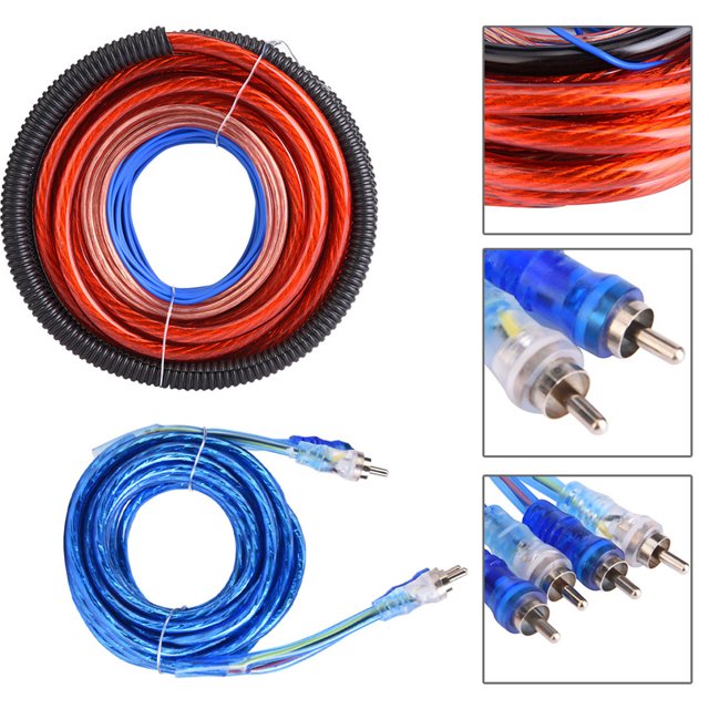 Car Audio Subwoofer Wire, 4 Guage 2800W Car Audio Subwoofer Speaker Installation Wire Cable Kit Fuse Suit