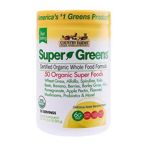 Country Farms Super greens Certified Organic Whole Food Formula, 10.6