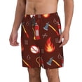 thumbnail image 2 of Bixox Men's Fire Extinguisher printing Casual Classic Fit Short Summer Beach Shorts, 2 of 6