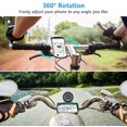 thumbnail image 5 of Soporte para teléfono para bicicleta, paquete de 2 soportes universales para teléfono para motocicleta, soporte para teléfono para bicicleta ajustable de 360°, para iPhone 7/8/X/11/12/Pro/Plus, Galaxy, Google Pixel, Nubia, LG JM, 5 of 5
