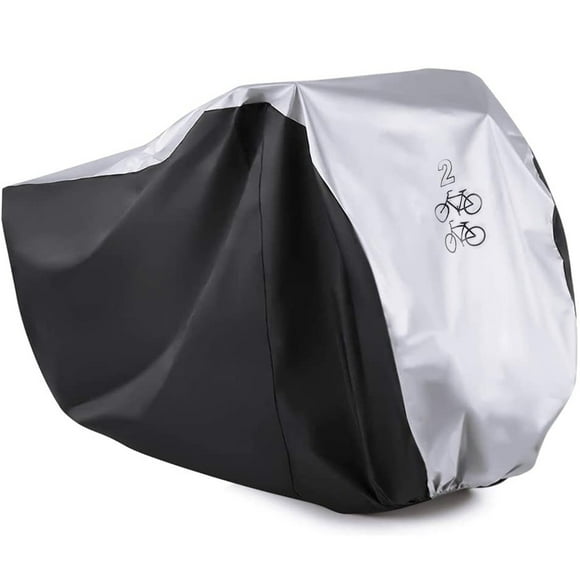 Bike Cover for 2 Bikes 190T Nylon Waterproof Bike Cover Double 2 Bicycle Cycle Scooter Rain and Dust Resistant UV Protection Ideal for Mountain Road, Electric and Cruiser Bikes