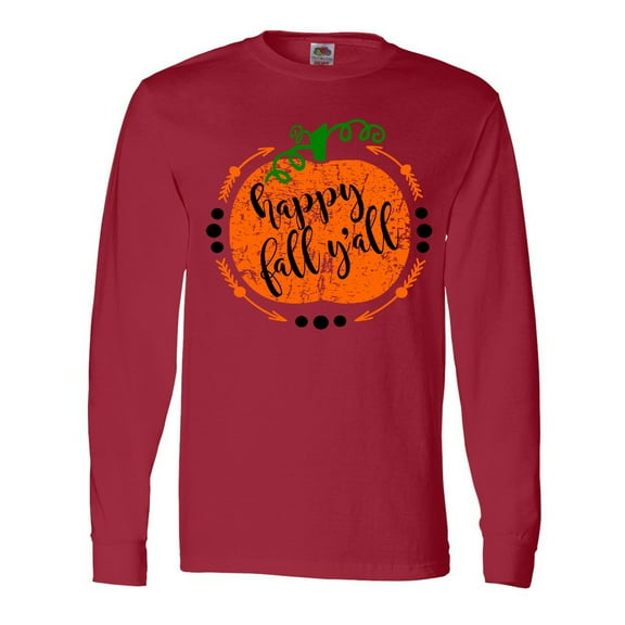 Inktastic Happy Fall Y'all Pumpkin Long Sleeve T-Shirt