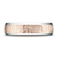 thumbnail image 2 of Benchmark� 14 kt Two Tone Goldd 6mm Comfort-fit Hammer Finish Beveled Edge Design Wedding Band Ring, 2 of 7
