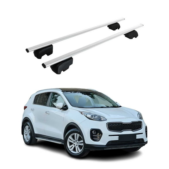 Roof Racks Luggage Carrier Cross Bars Iron for Kia Sportage 2017-2019 Gray 2Pcs
