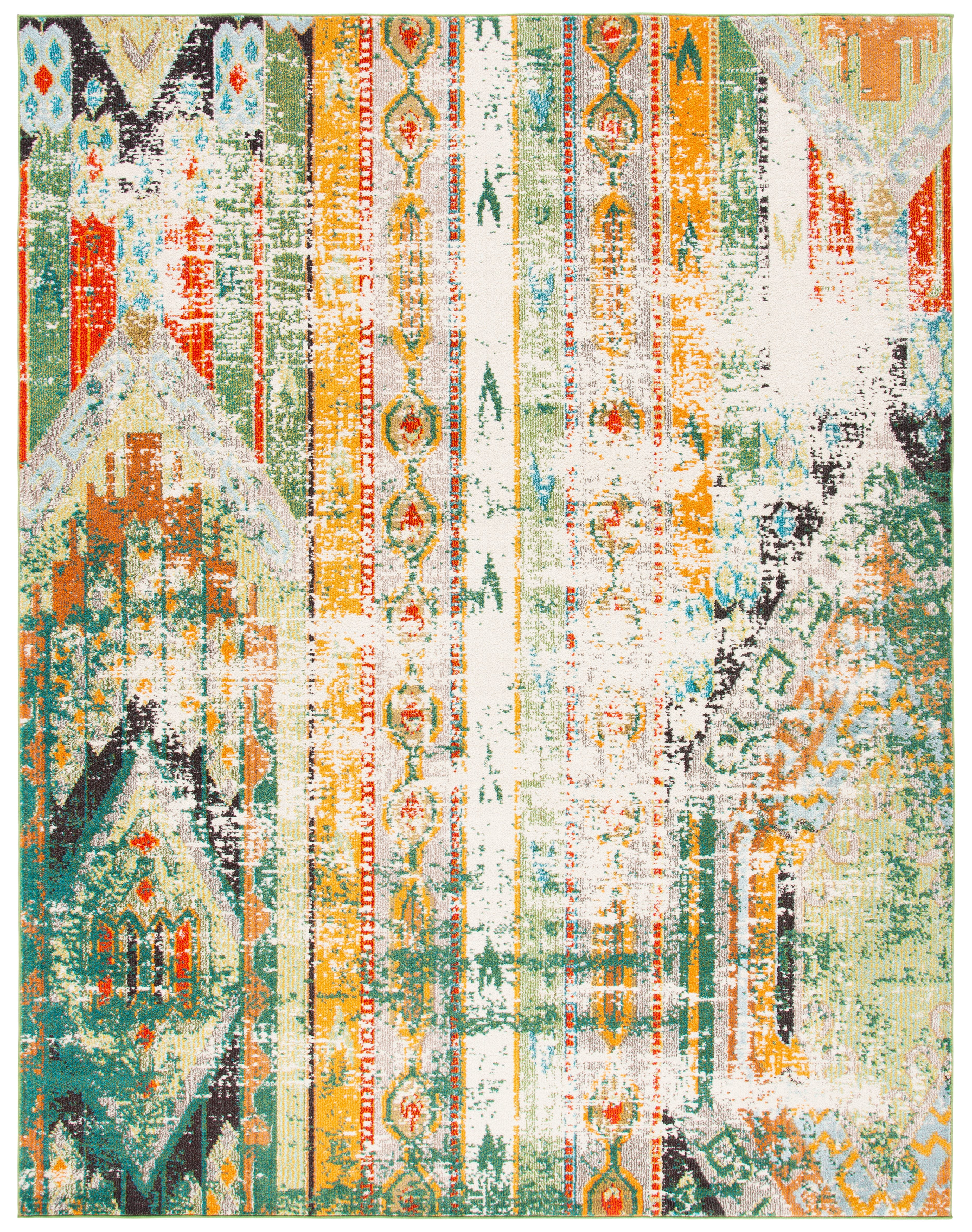 Safavieh Madison Christabella Abstract Area Rug, Green/Orange, 12' x 15'