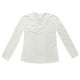 thumbnail image 3 of MHFRRA Camiseta de Manga Larga con Cuello En V, Fina y Ligeramente Transparente, para Mujer, Blusa Holgada Informal de Estilo Relajado. Blanco, 3 of 3