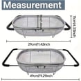 thumbnail image 2 of Over the Sink Colander Strainer Basket Stainless Steel, For Kitchen Sink with Rubber Grip, Fine Mesh, Large Kitchen Gadgets Tools, Expandable Home Kitchen Essentials, 2 of 9
