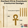 thumbnail image 3 of Nicky Bigs Novelties Gold Ankh Staff - Pharaoh Anubis King Tut Scepter - Egyptian Cane Cosplay Halloween Costume Prop, Gold, One Size, 3 of 6