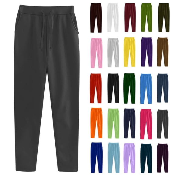 Meichang Women Sweatpants Casual Drawstring Elastic Waist Baggy Sweatpant Sport Straight Leg Trousers Running Workout Sweat Pants with Pockets