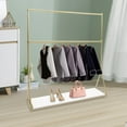 thumbnail image 5 of Gold Clothes Rack 2 Tiers Metal Freestanding Garment Rack Clothes Display Stand For Living Room Clothing Store Living Room Scarf Display Stand Display Scarves Silk Scarf Belts Accessories Retro Style, 5 of 13