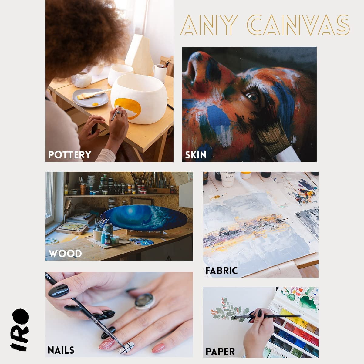 Artist Paint Brush Set of 15 Professional Flat Paint Brushes for Acrylic Painting and Oil Paints. Round Watercolor Paint Brushes and Gouache. Painting Set for Adults Kids. Knife, Sponge, Case