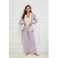 thumbnail image 5 of U2SKIIN Women's Fleece Pajama Set, Soft Plush Jacquard Sleepwear Cozy Lounge Pjs set,(Lavender+White,2XL), 5 of 5