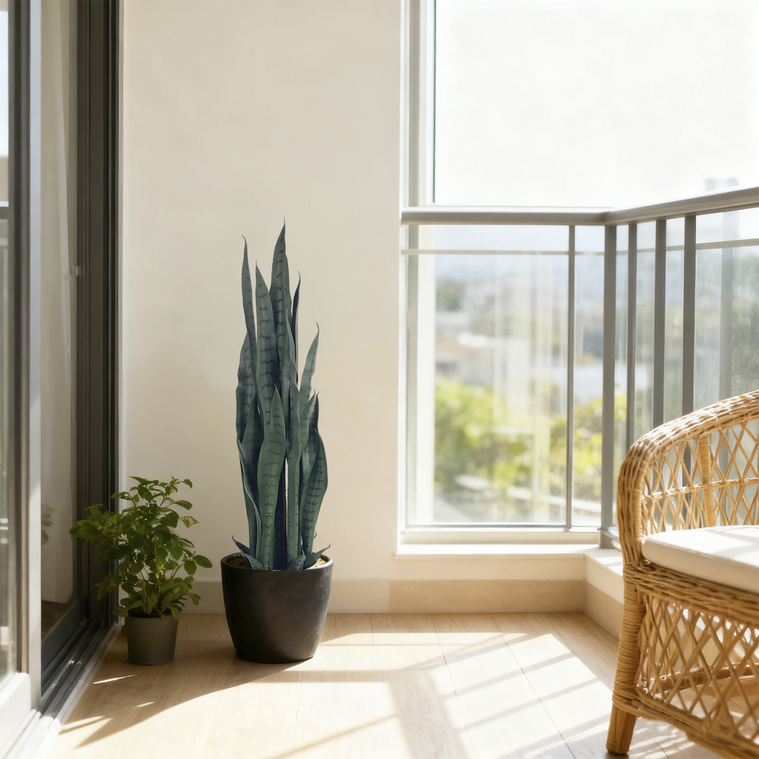 3FT artificial snake plant, Dark tiger tail lanula suitable for both indoor and outdoor decoration.realistic shape is ideal for home, office and garden decoration.(set of 2)