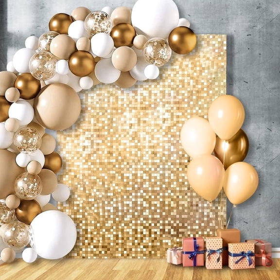 24pcs Gold Sequin Shimmer Wall Panels for Birthday Graduation