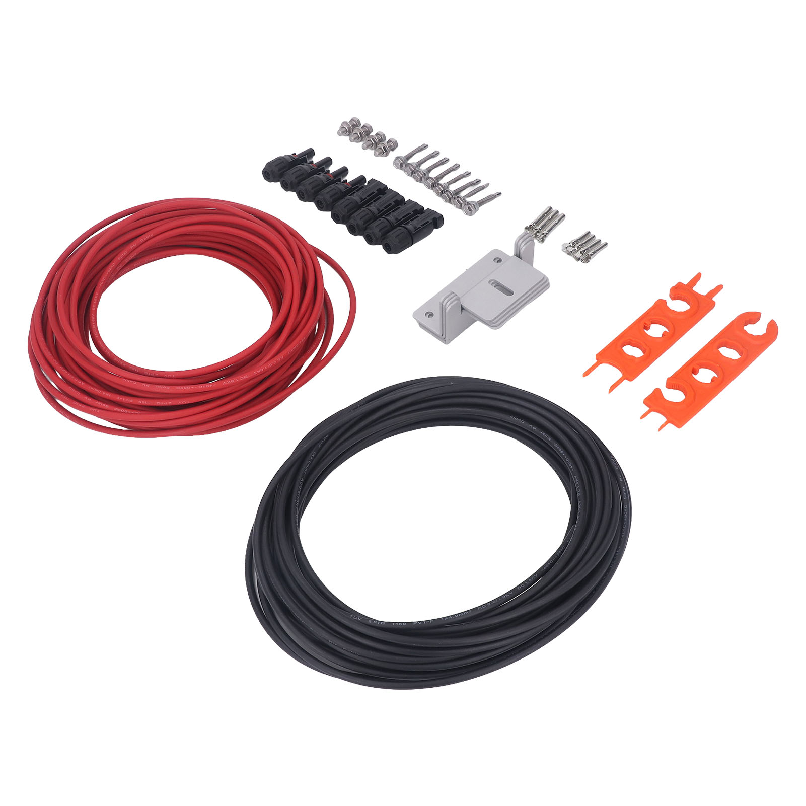 Solar Panel Extension Cable, Insulating High Strength 10AWG 1 Pair 15m Solar Panel Wire Wide Compatibility With Z Bracket For Automobile