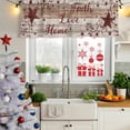 thumbnail image 5 of 2 Pack Valances for Window, Vintage Farmhouse Short Curtains for Kitchen Bedroom Living Room, Brown Country Star Berries Wooden Grain Rod Pocket Small Window Treatment Valance Drapes 42 x 12 Inch, 5 of 8