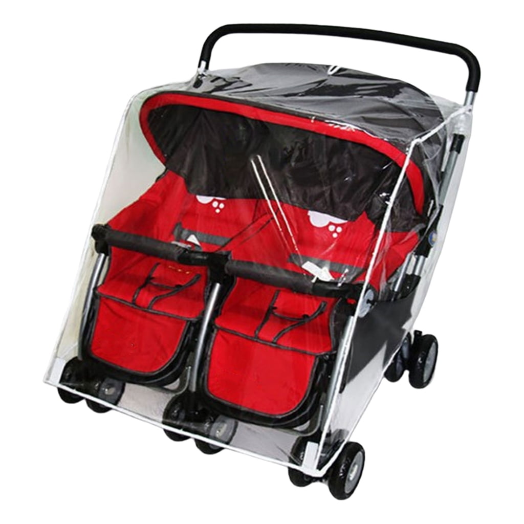 Sinyiin 1Pc Double Strollers Rain Cover Windproof Protective Sleeve Case for Twin Baby Prams Side by Side/Front Rear