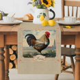 thumbnail image 5 of Burlap Table Runner 120 Inches Long, Farmhouse Rustic Animal Rooster Non-Slip Kitchen Table Runners for Dining Room Everyday Use Party Table Decorations Vintage Flower Texture, 5 of 9