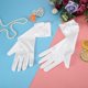 thumbnail image 5 of Guantes de satén para niñas, guantes de vestir de princesa con lazos para fiesta de actuación, boda (blanco L), 5 of 8