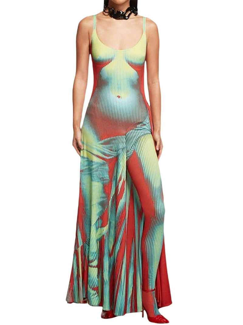 Blotona Women Funny 3D Body Print Bodycon Dress Sexy Spaghetti Straps Backless Long Clubwear Party Vestidos Summer Tank Dress - Walmart.com Blotona Women Funny 3D Body Print Bodycon Dress Sexy Spaghetti Straps Backless Long Clubwear Party Vestidos Summer Tank Dress - Walmart.com