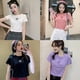 thumbnail image 4 of Camiseta Coreana De Mujer O Cuello Mariposa Casual Tops Slim Croptop Manga Corta De Cintura Altapangjing, 4 of 4