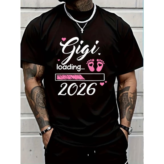 100% Cotton Gigi Loading 2026 New Mom Baby Announcement Mothers Day T-Shirt Graphic T-shirts for men and women