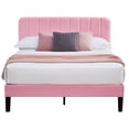 thumbnail image 5 of Taomika, Full Size Upholstered Platform Bed Frame with Adjustable Headboard-Pink, 5 of 9