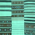 thumbnail image 1 of Ahgly Company Machine Washable Indoor Square Patchwork Turquoise Blue Transitional Area Rugs, 6' Square, 1 of 4
