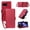 Red, variant on For Google Pixel 9 / Pixel 9 Pro RFID Blocking Wallet Case, Magnetic Flip Cover Card Holder & Bills Slot, Soft PU Leather With Detachable Shoulder Strap And Wrist Strap,Black