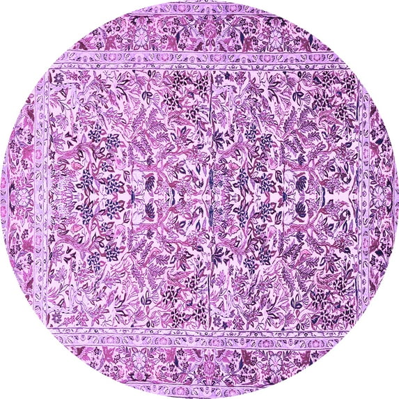 Ahgly Company Indoor Round Persian Purple Traditional Area Rugs, 3' Round