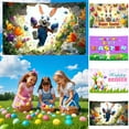 thumbnail image 2 of PEIBang Happy Easter Banner,45"x71" Party Backdrop with Colorful Spring Egg Bunny Background for Photography,Photo Props,Spring Easter Party Decor, 2 of 5