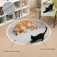 thumbnail image 5 of Nestoly Cotton Rope Area Rug for Cats, Cat Scratching Rug, Cat Scratcher Mat, Washable Round Vintage Reversible Woven Tassel, Soft and Stylish Home Accent (A, 24 Inch), 5 of 6