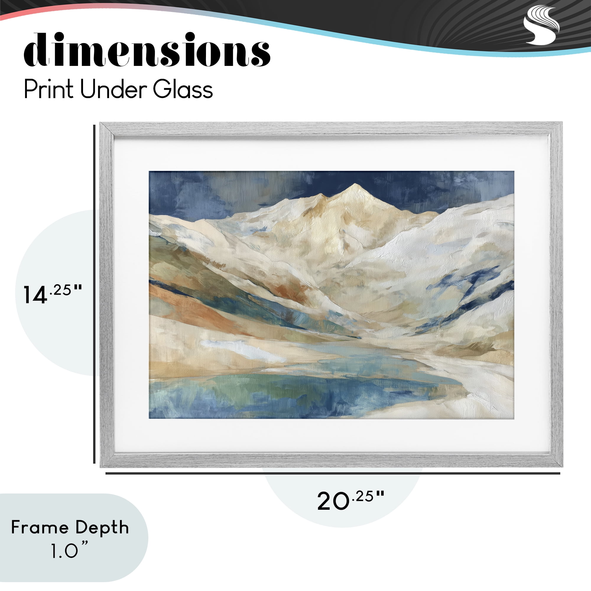 Stupell Industries Glacial Valley in Alaska Range Gray Framed Print Under Glass, design by Chromatic Storm Studio