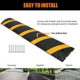 thumbnail image 1 of 6 Ft Rubber Speed Bump, 2 Pack 2 Channel Modular Heavy Duty Speed Bumps Humps 25000 lbs Load Capacity, Cable Protector Ramp for Asphalt Concrete Gravel Driveway Road, 1 of 7