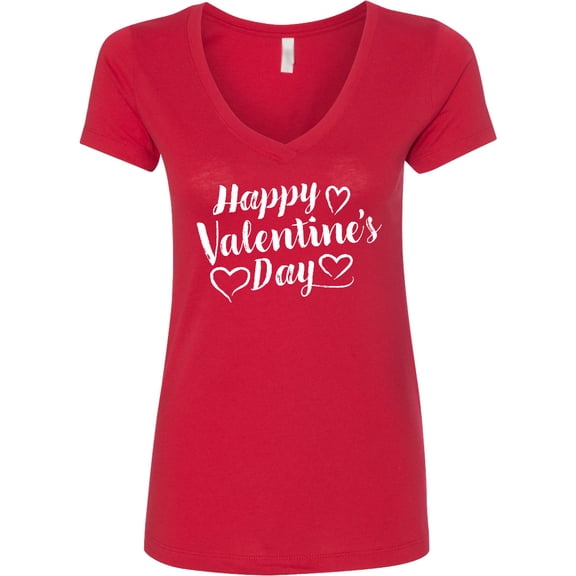Inktastic Happy Valentines Day Women's V-Neck T-Shirt