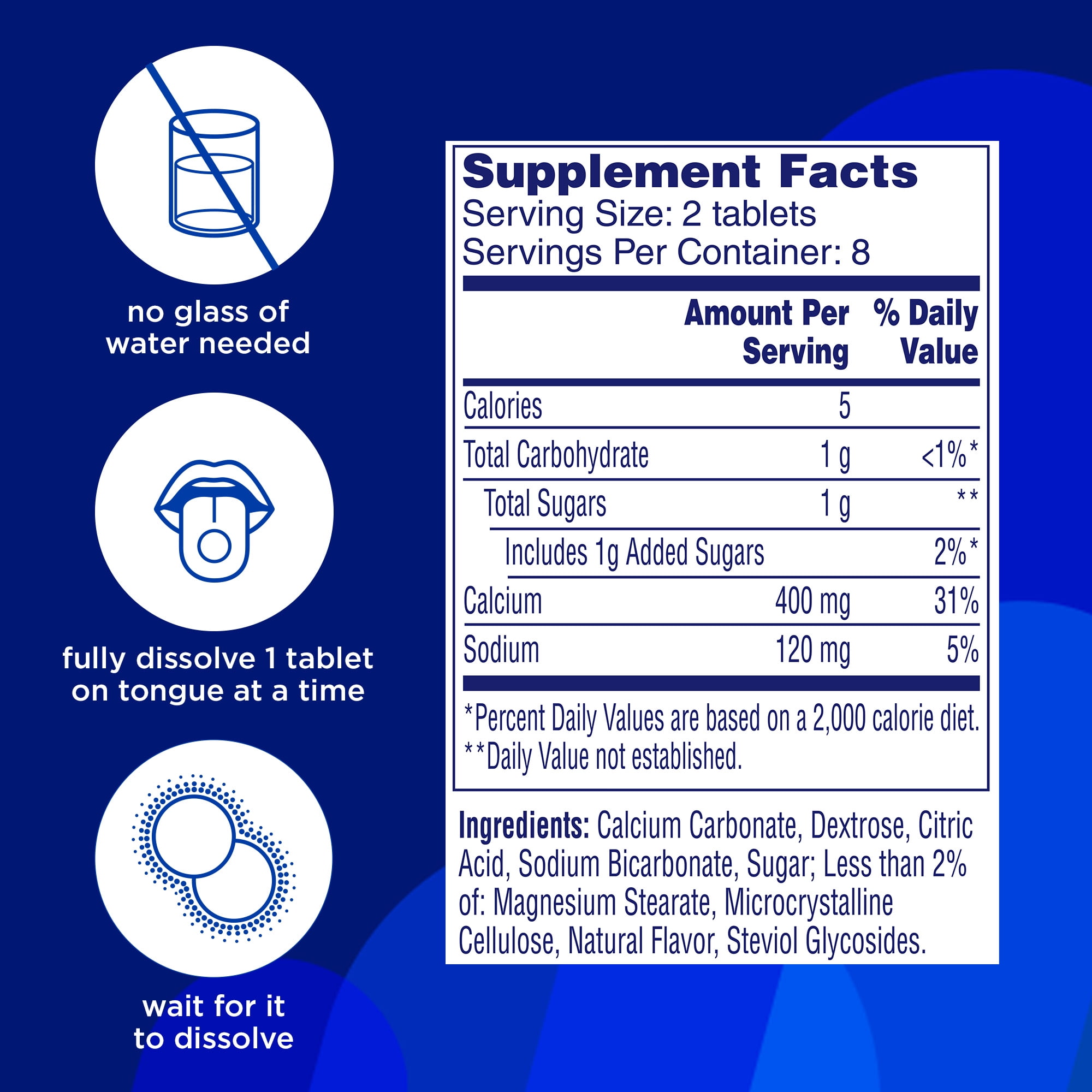 Alka-Seltzer Fizzy Melts Dietary Supplement Antacid Mixed Berry Flavor, 16 Count