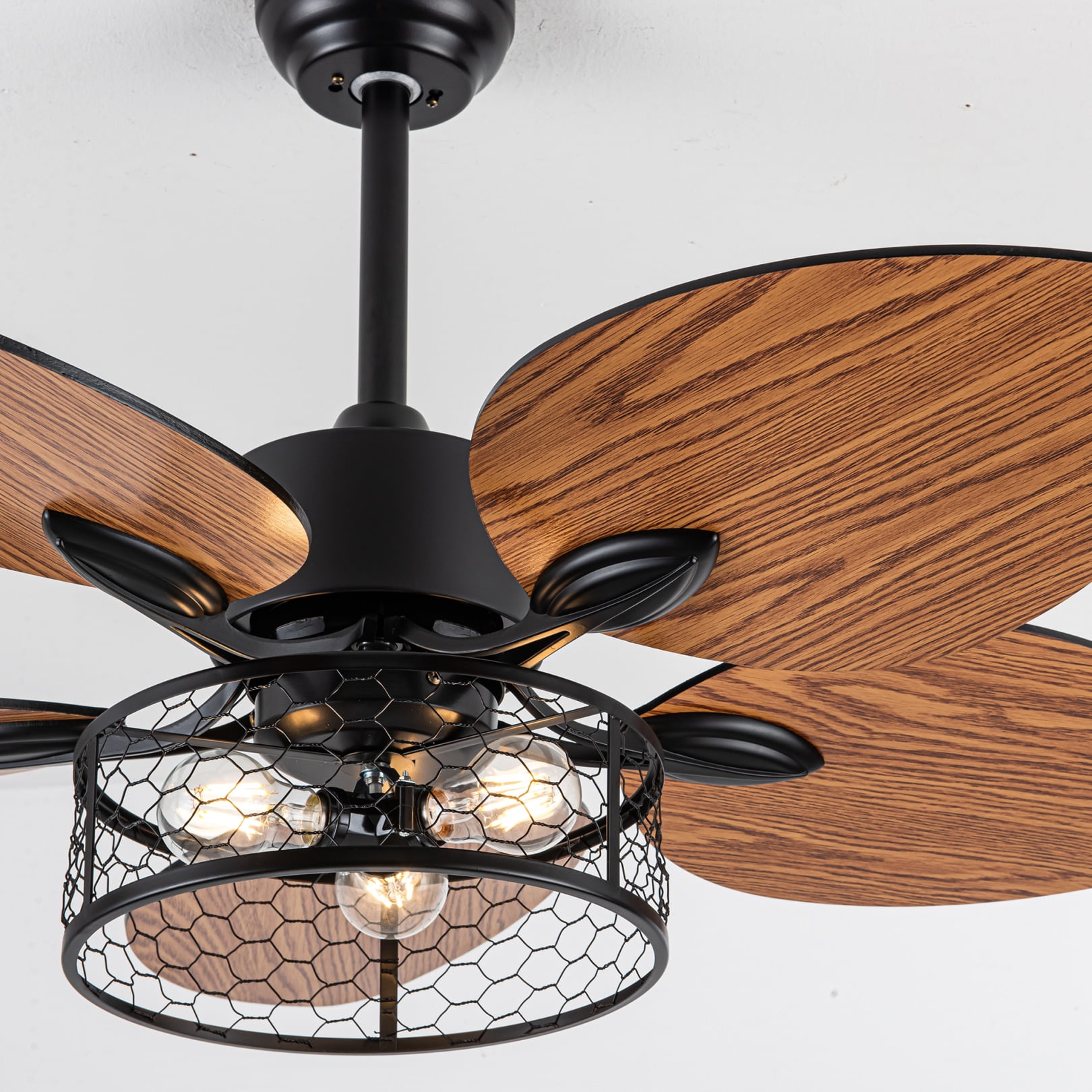 42 Inch Ceiling Fan With Light And Remote Control, Quiet Reversible Dc Motor, 6 Speed Indoor Ceiling Fan For Living Room Bedroom Office And Patio