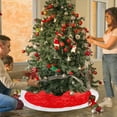 thumbnail image 2 of Hvmvliv Christmas Tree Skirt(36in) White and Red Xmas Tree Skirt Christmas Tree Decoration Soft Skirt for Universal Christmas Tree Xmas Tree Collar Tree Skirt for New Year Holiday Decor, 2 of 6
